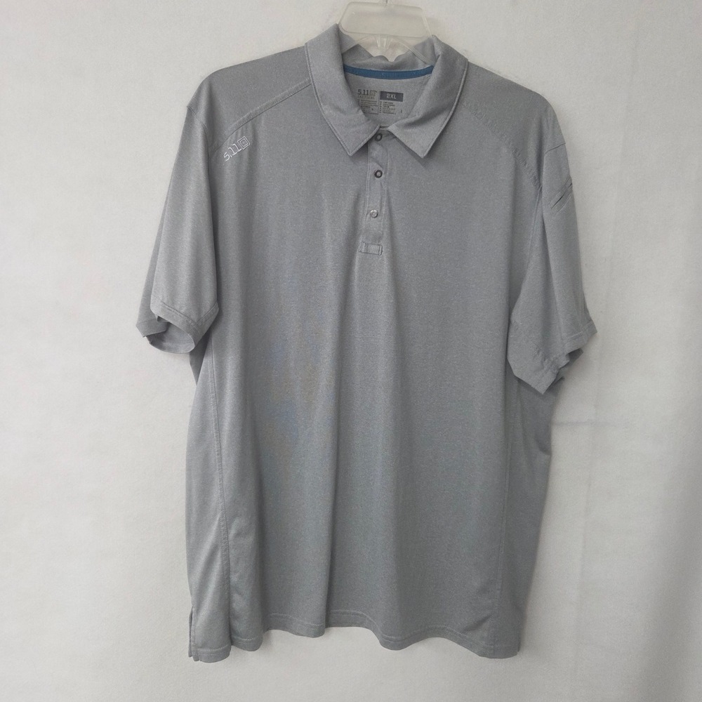 5.11 Tactical Polo‎ Shirt Mens 2XL Grey Short Sleeve Performance Utility Top